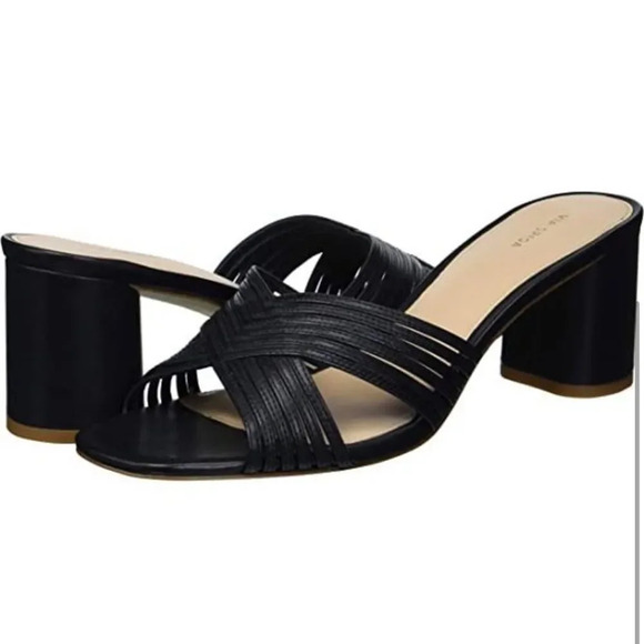VIA SPIGA Women's V Rafaela Slides Sandal, Black, 9 - Picture 1 of 9